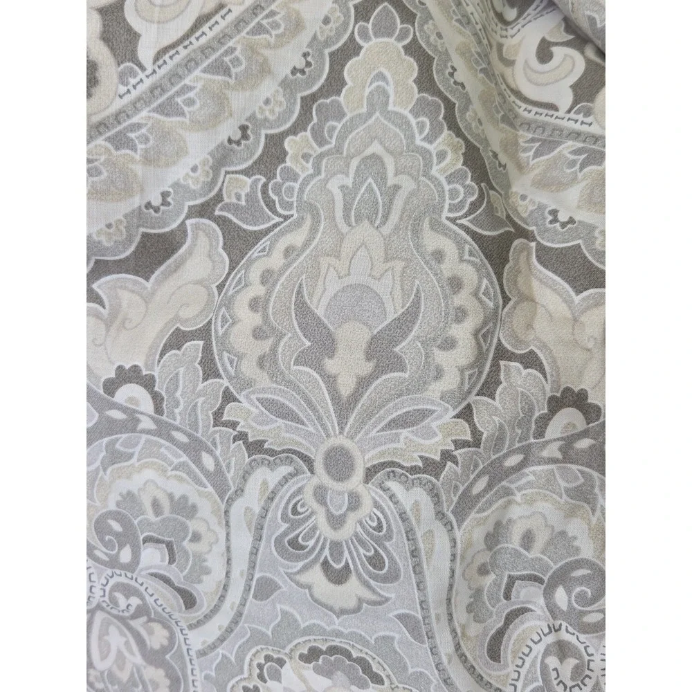 Pottery Barn McKenna Paisley Duvet Cover Organic Cotton Taupe Gray Full Queen